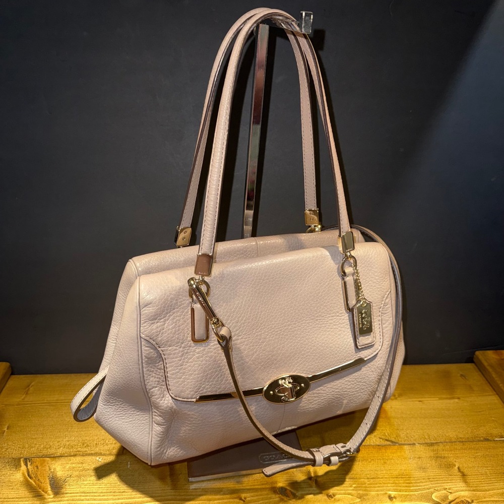 Coach Madison Madeline East West Framed Satchel Pale Blush Pink Crossbody Bag